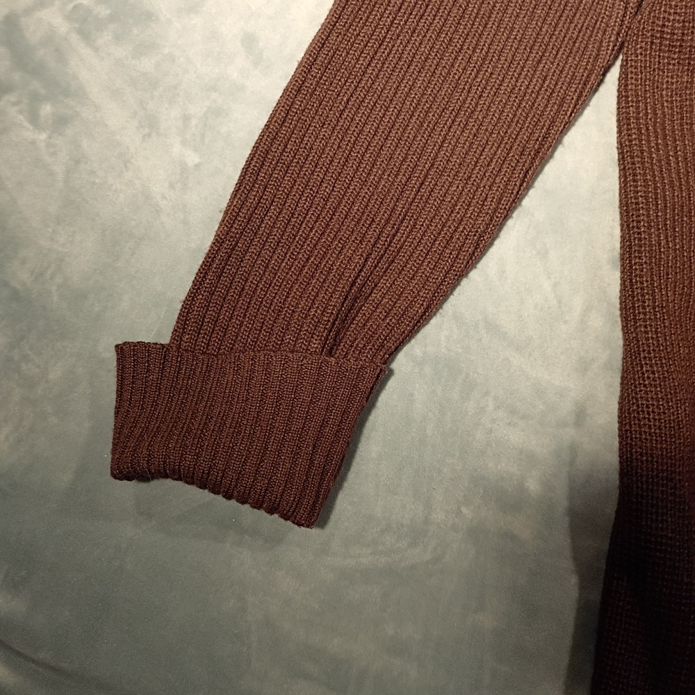 Jaclyn Smith Classic Plus Brown Faux Suede Front Zip Wool Blend Sweater 1X - Picture 7 of 8
